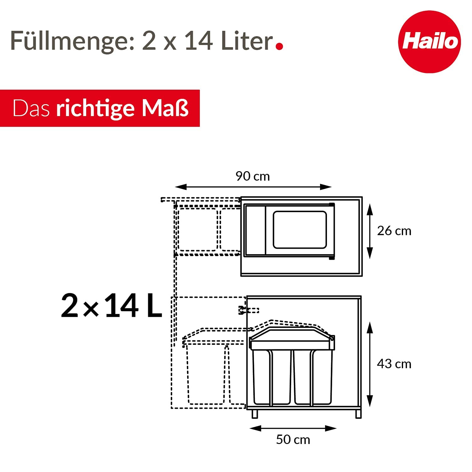hailo-multi-box-duo-l-einbaum-lleimer-2x14-liter-cremewei image 6