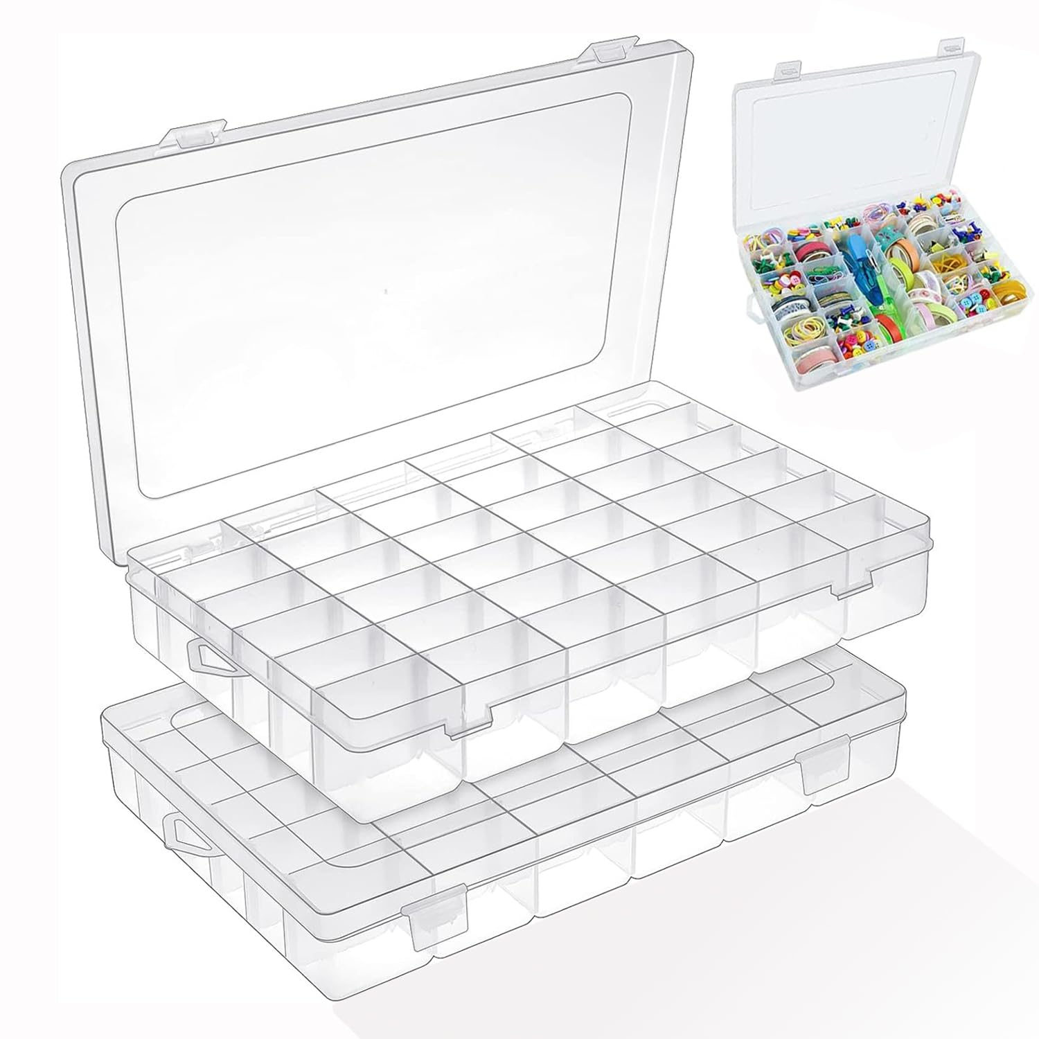 senenqu-sortierbox-kleinteilebox-36-f-cher-transparent-2-st-ck image 1