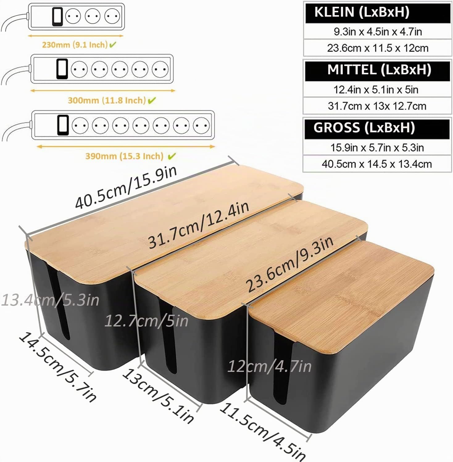 senenqu-kabelbox-3er-set-schwarz-kabelbox-mit-holzdeckel image 2