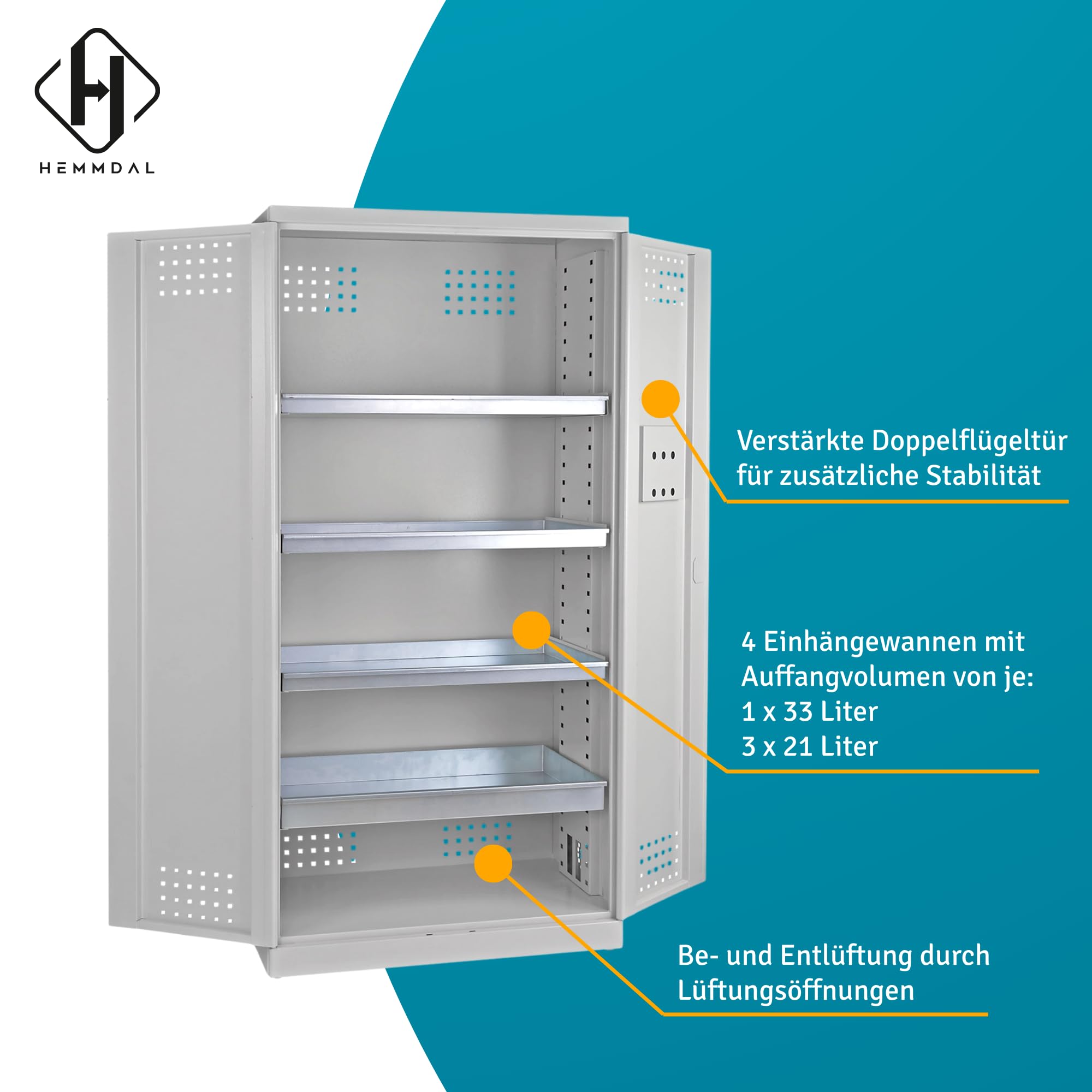 hemmdal-schwerlastregale-gefahrstoffschrank-stahl-grau-192x92x58 image 4