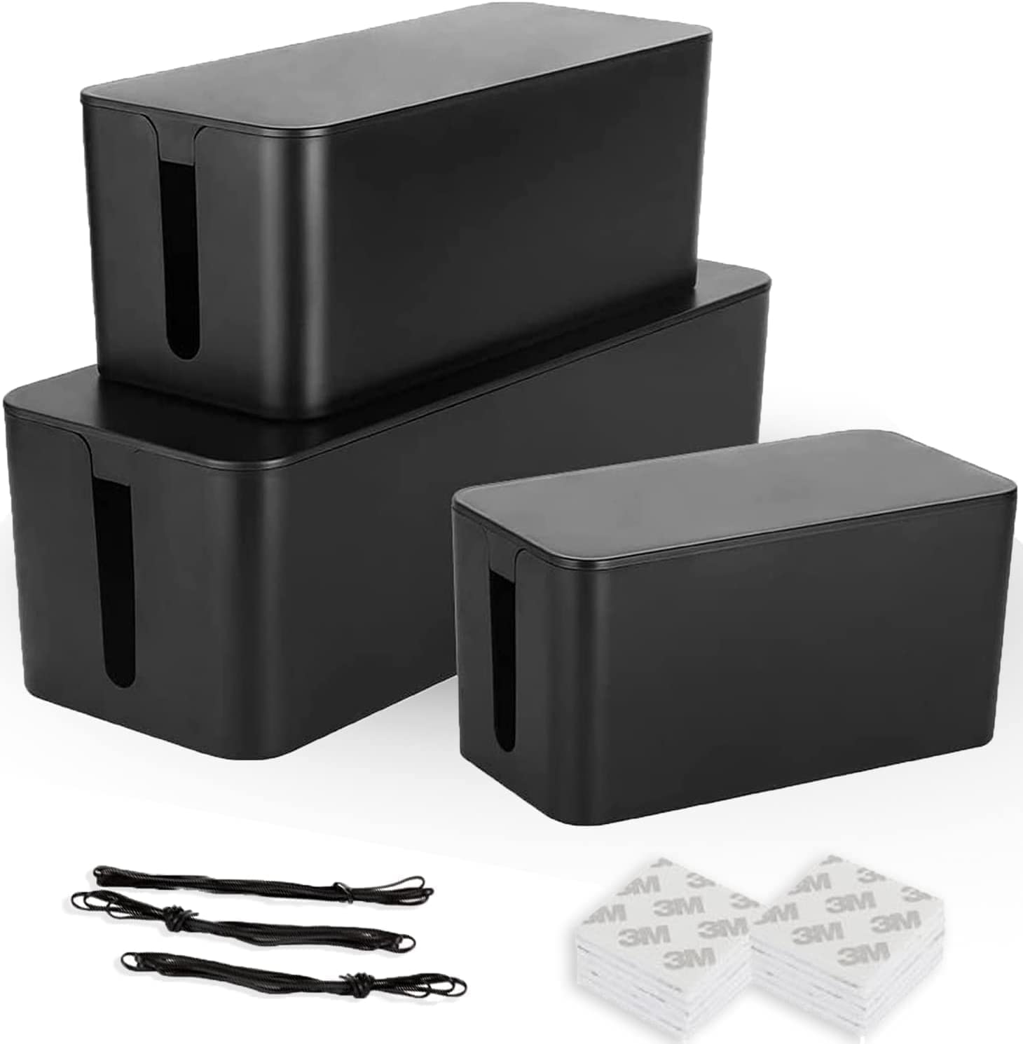 senenqu-kabelbox-schwarz-3er-set-mit-holzdeckel image 1