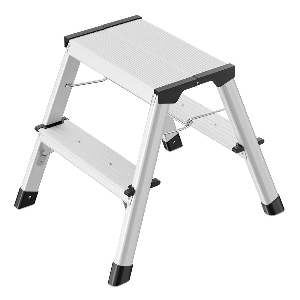 hailo-d60-standardline-trittleiter-2x2-stufen-silber-150-kg image 1