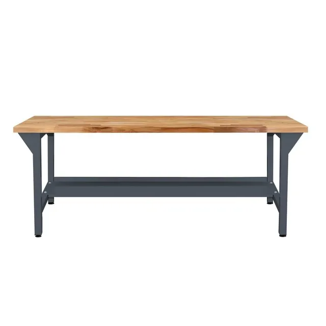hemmdal-pro-werkbank-typ-xl-200cm-anthrazit-arbeitstisch-buche image 1