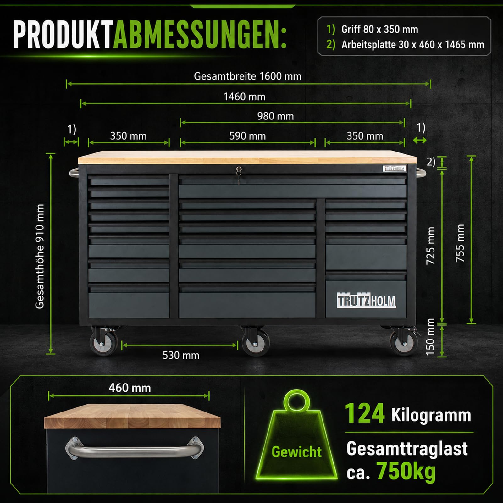 trutzholm-werkstattwagen-deluxe-xxl-20-schubladen-anthrazit-leer image 2