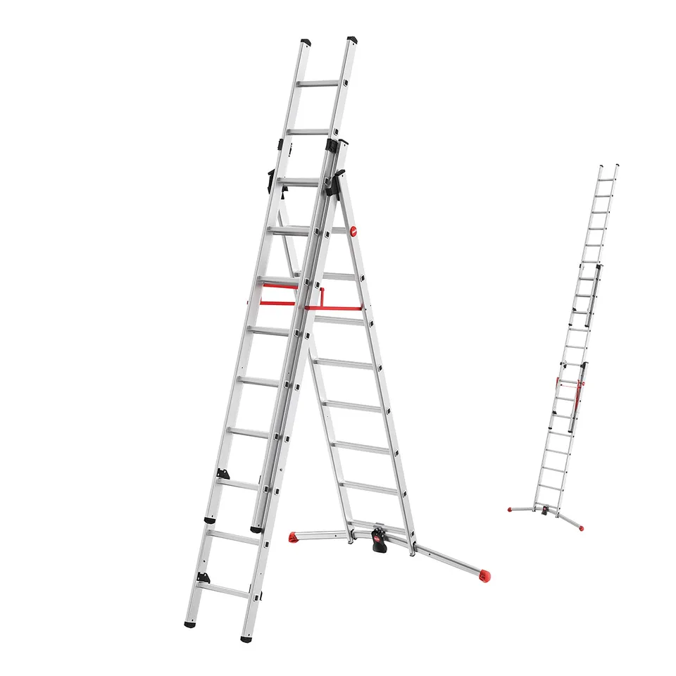 hailo-leitern-s100-profilot-kombileiter-alu-2x9-1x8-150kg image 1