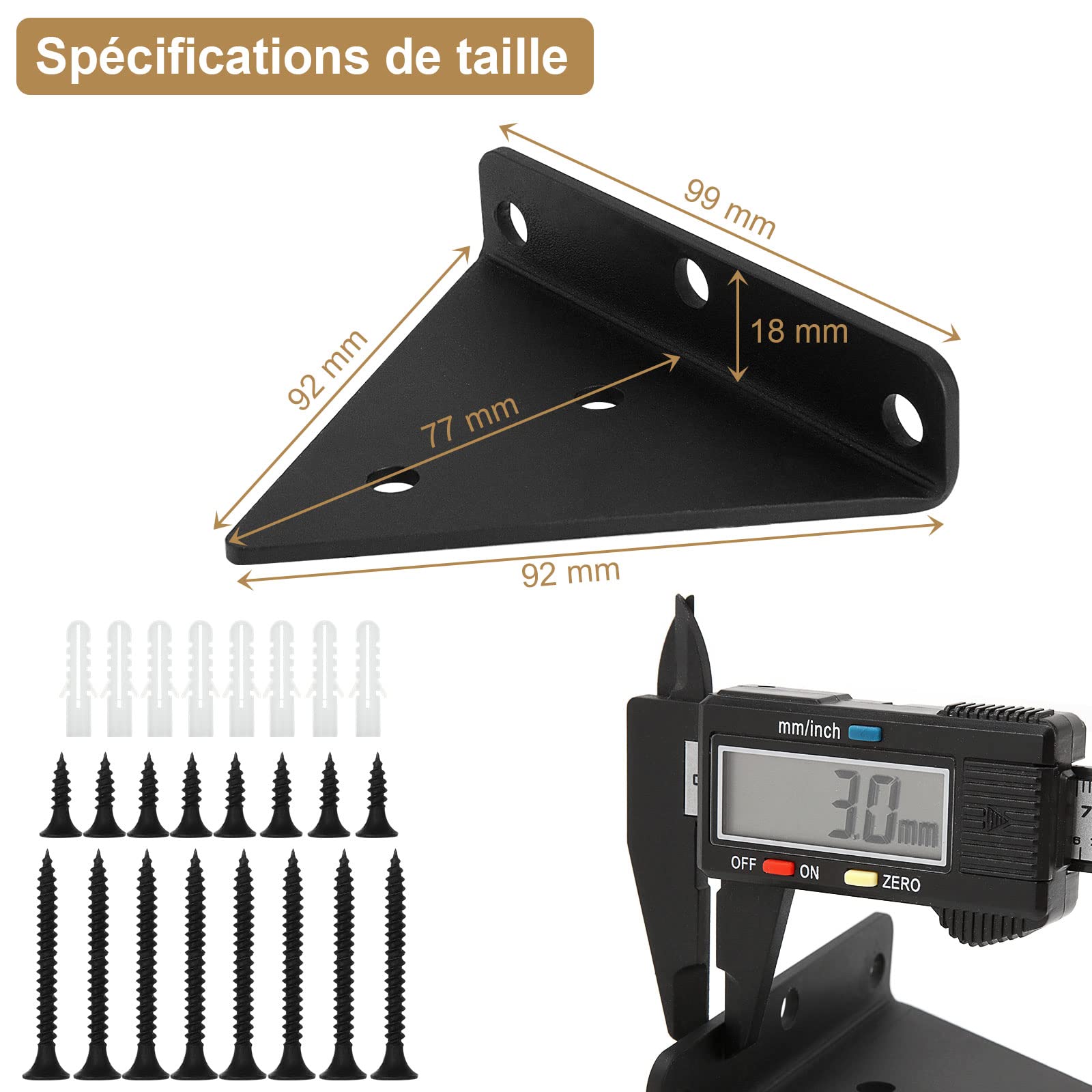 senenqu-regalhalterung-schwarz-8-cm-metall-4er-set-30-kg image 2