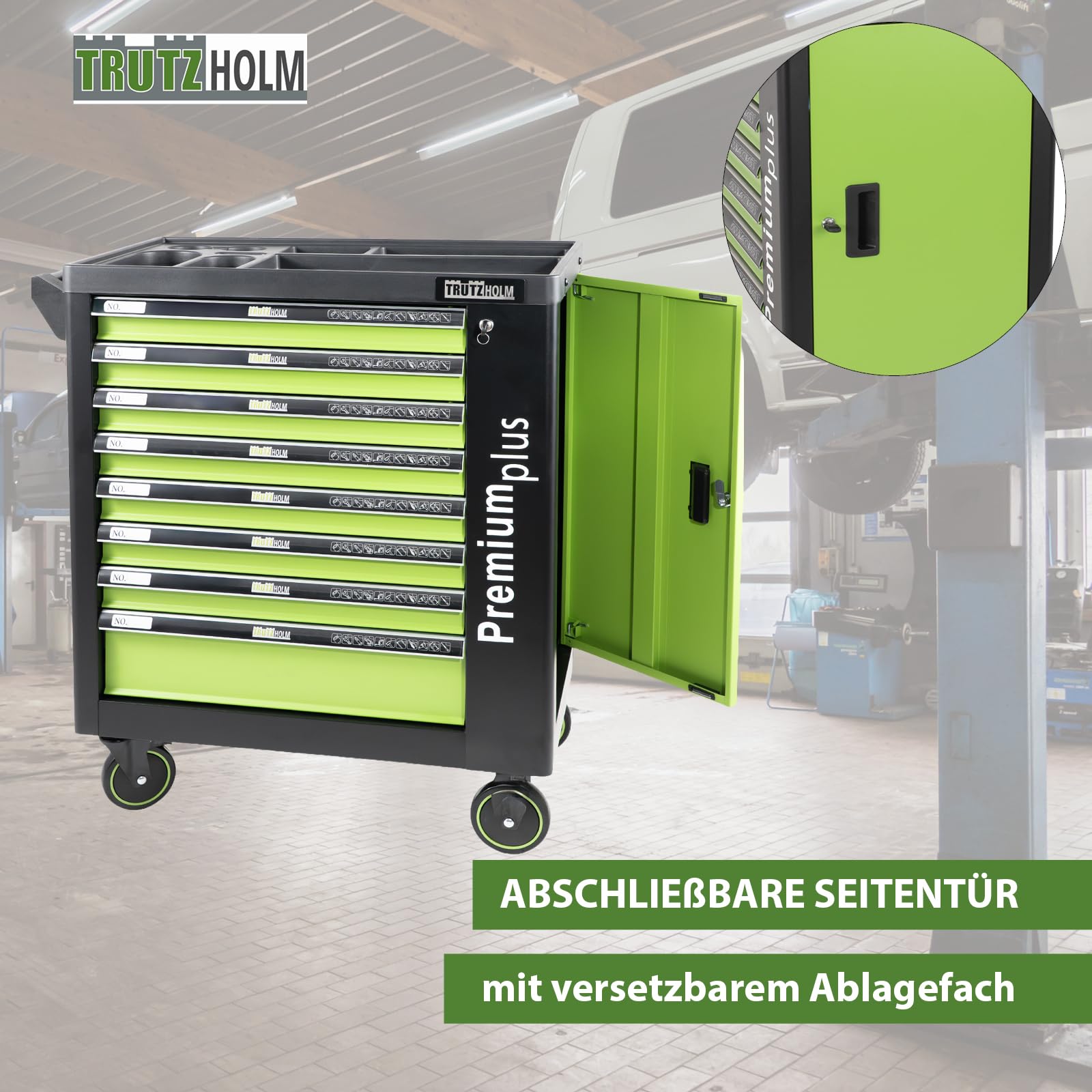 trutzholm-werkstattwagen-254-tlg-best-ckt-8-schubladen-gr-n image 3