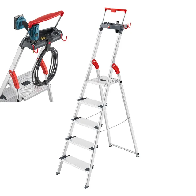 hailo-l84-comfortline-stehleiter-5-stufen-150-kg-alu image 1