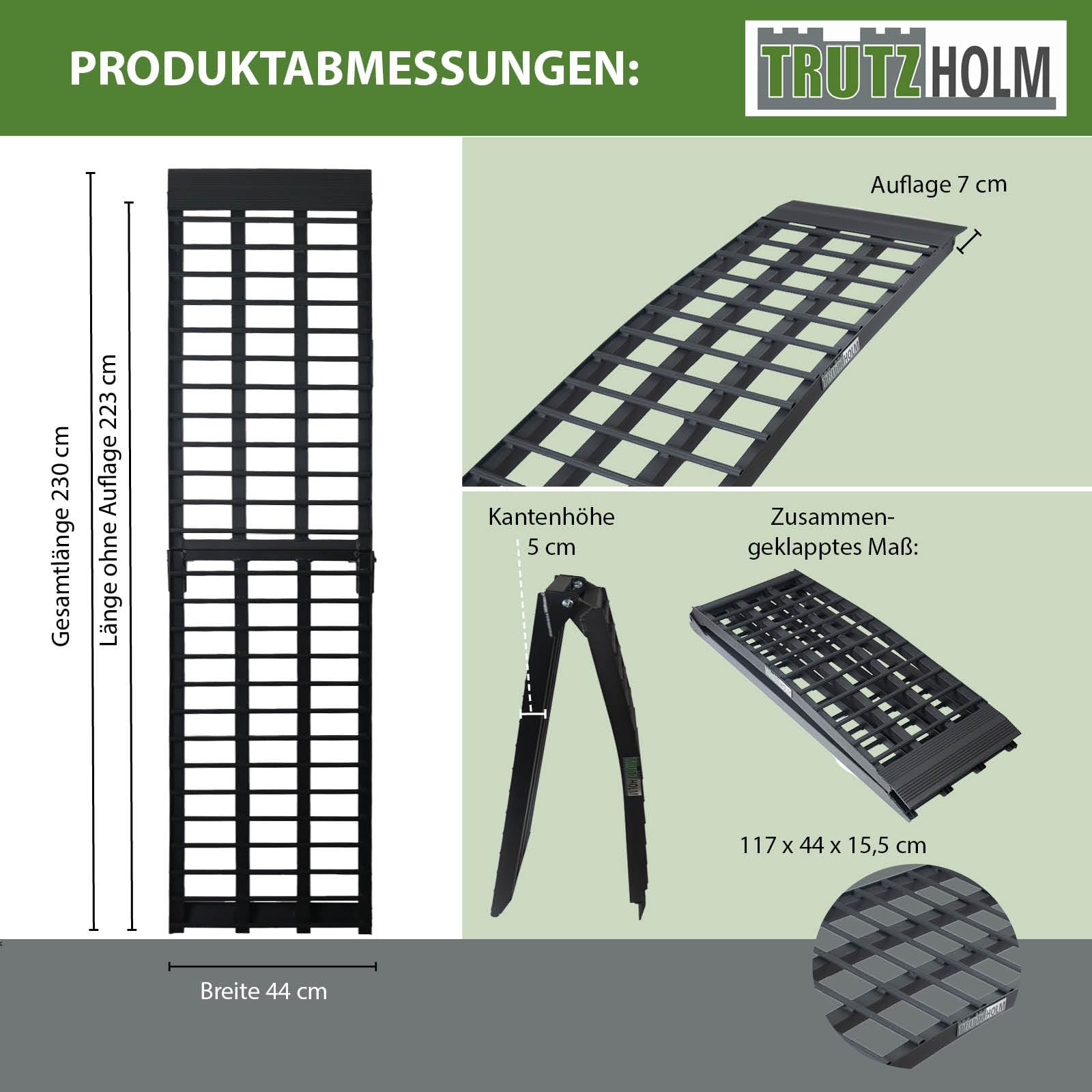 trutzholm-auffahrrampe-230-cm-alu-rampe-klappbar-680-kg-schwarz image 2