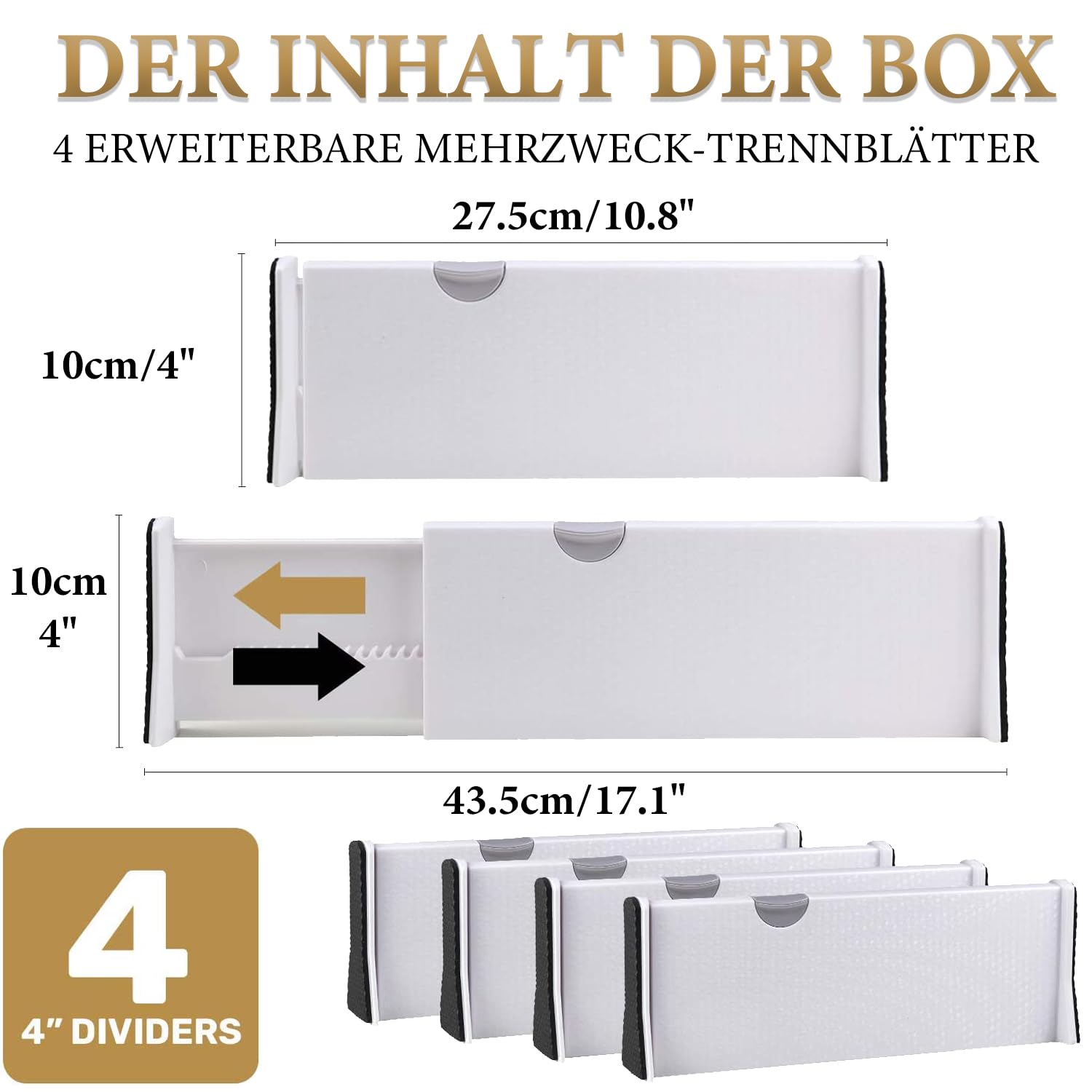 senenqu-schubladentrenner-verstellbar-4er-set-wei-10-cm-hoch image 2