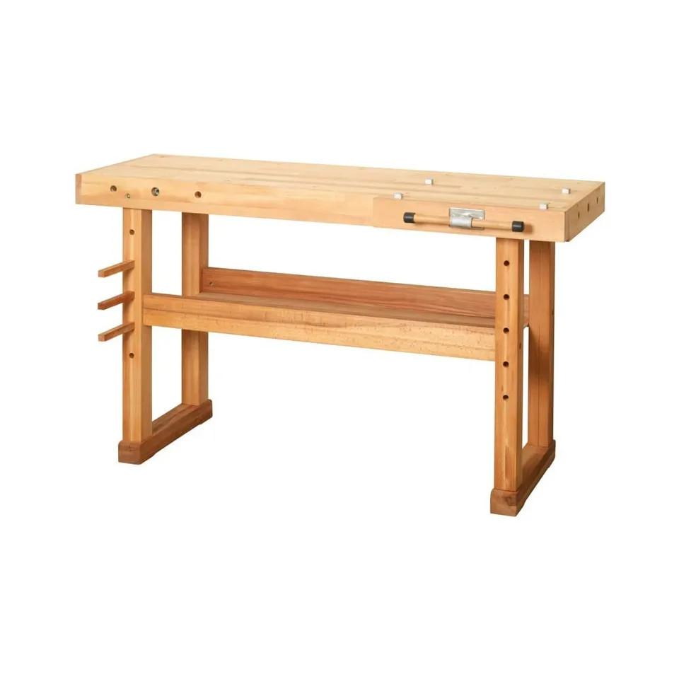 hemmdal-hobelbank-werkbank-mit-schraubstock-140-cm-400-kg image 1