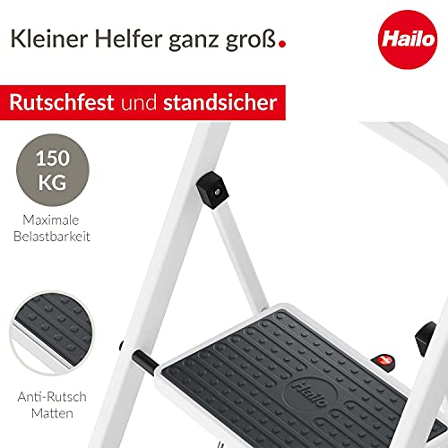 hailo-hobbystep-stahl-trittleiter-3-stufen-wei-150-kg image 8