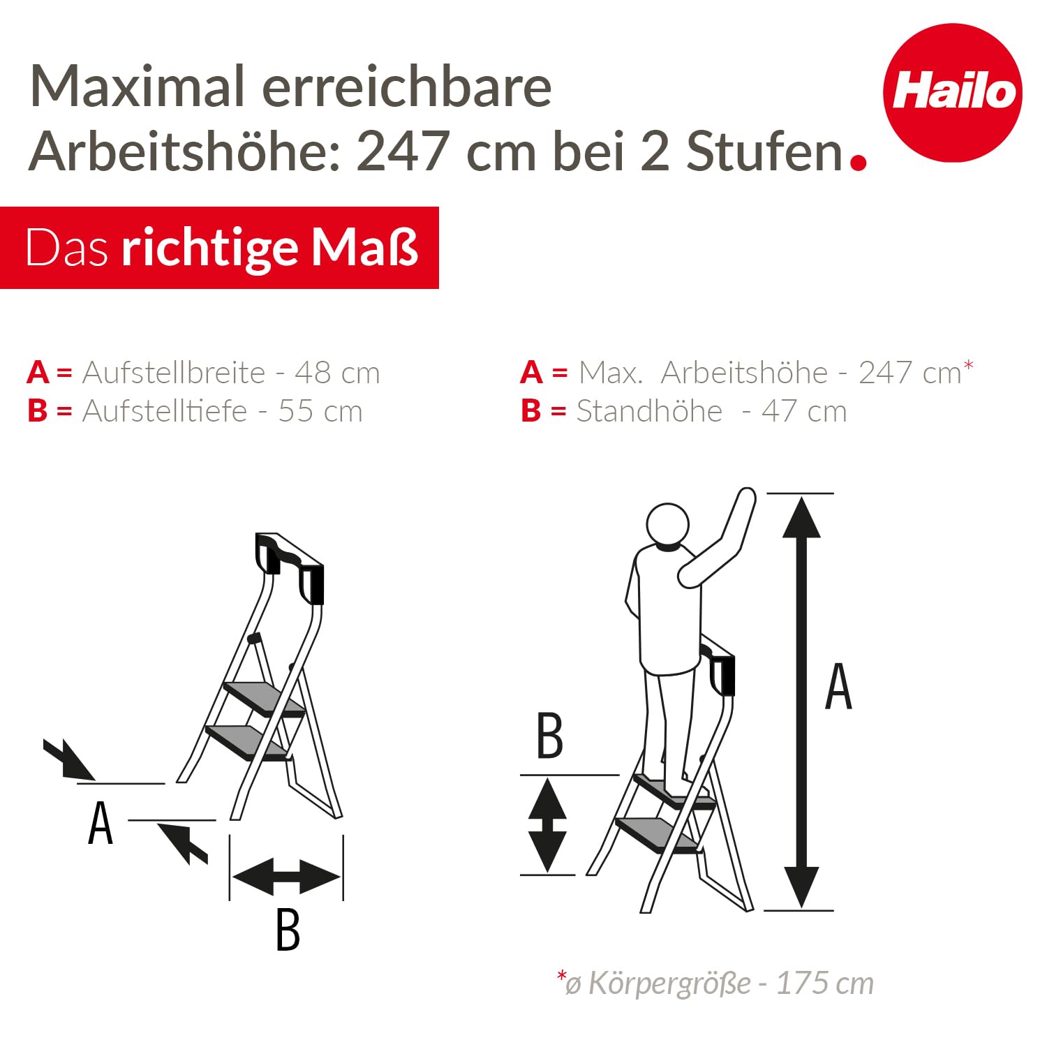 hailo-k77-comfortline-klapptritt-2-stufig-schwarz-150-kg image 7