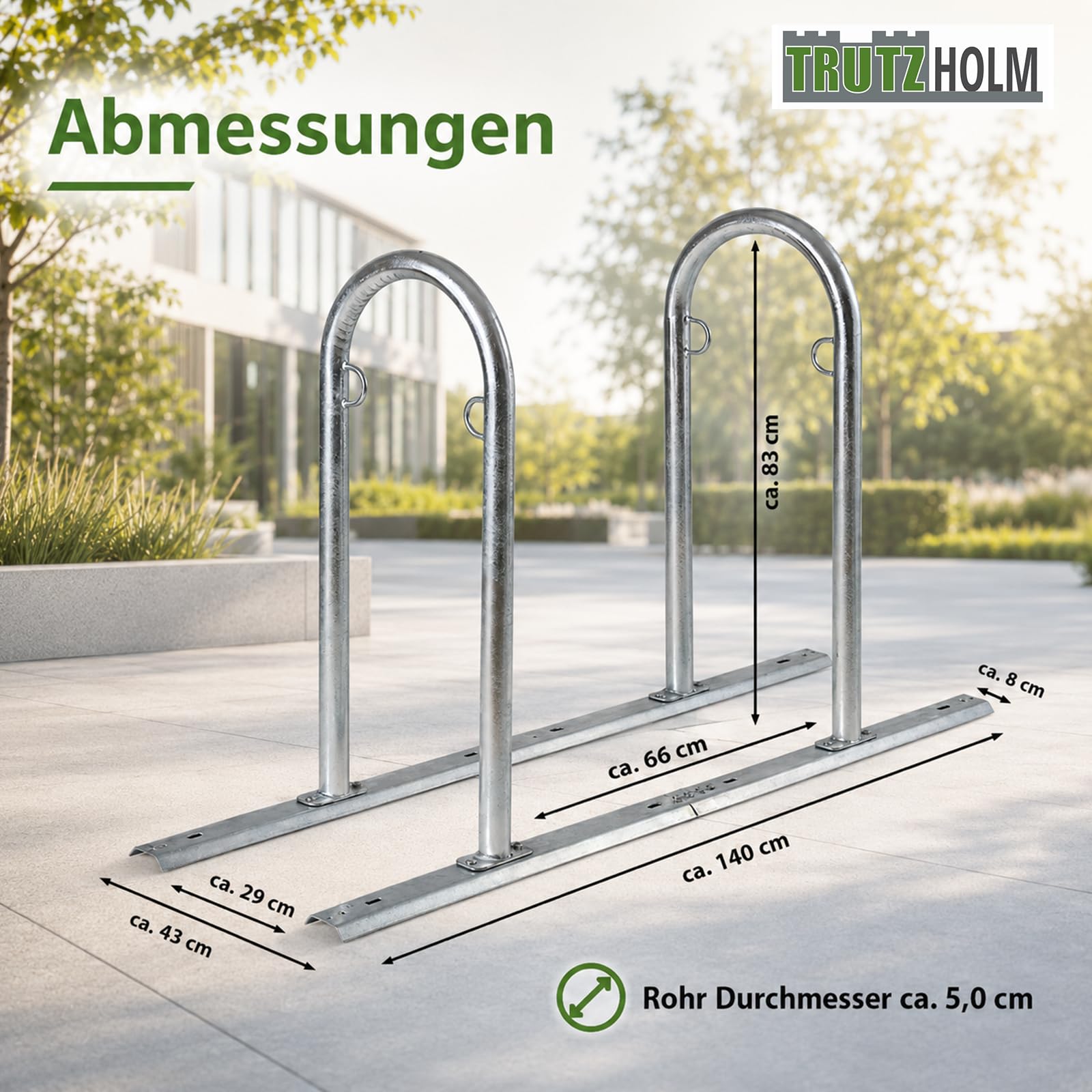 trutzholm-fahrrad-anlehnb-gel-140-cm-fahrradst-nder-verzinkt-4er image 3