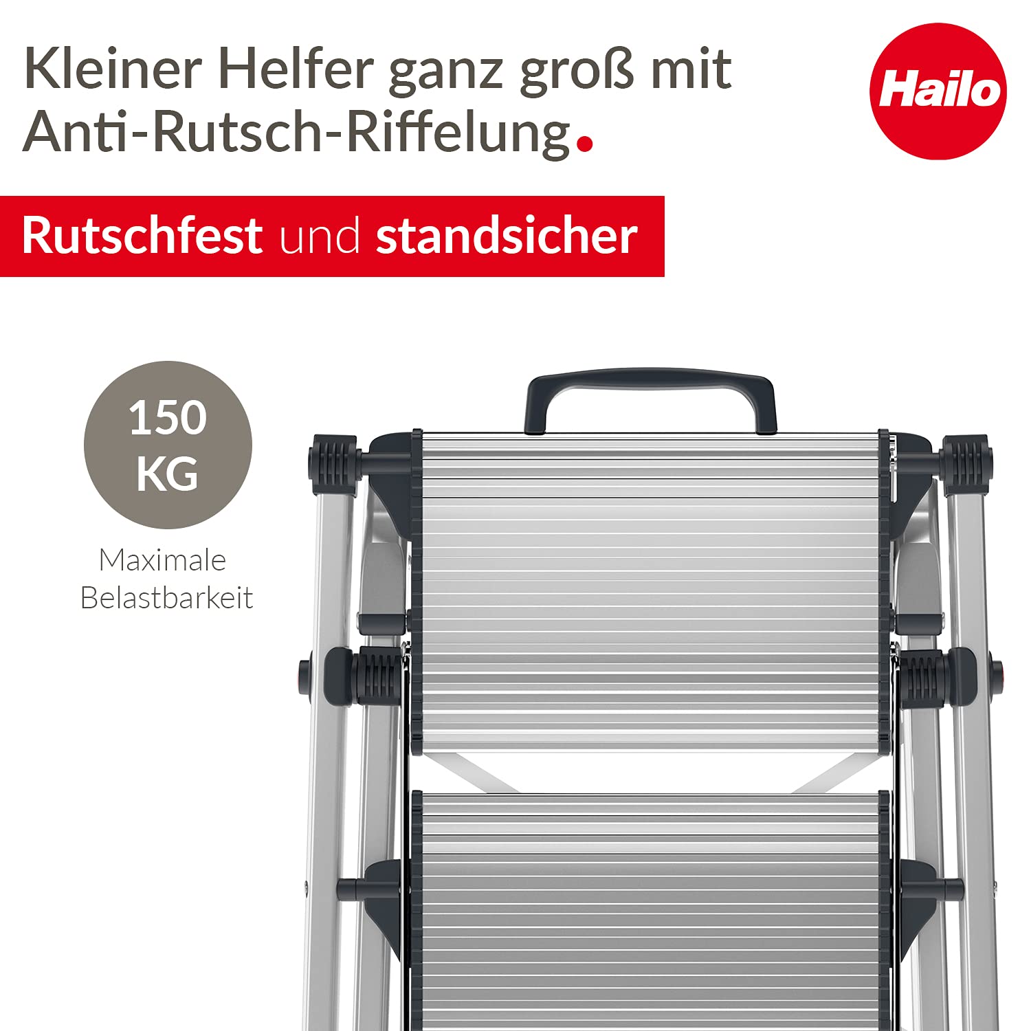 hailo-mk80-comfortline-klapptritt-2-stufen-silber-150-kg image 2
