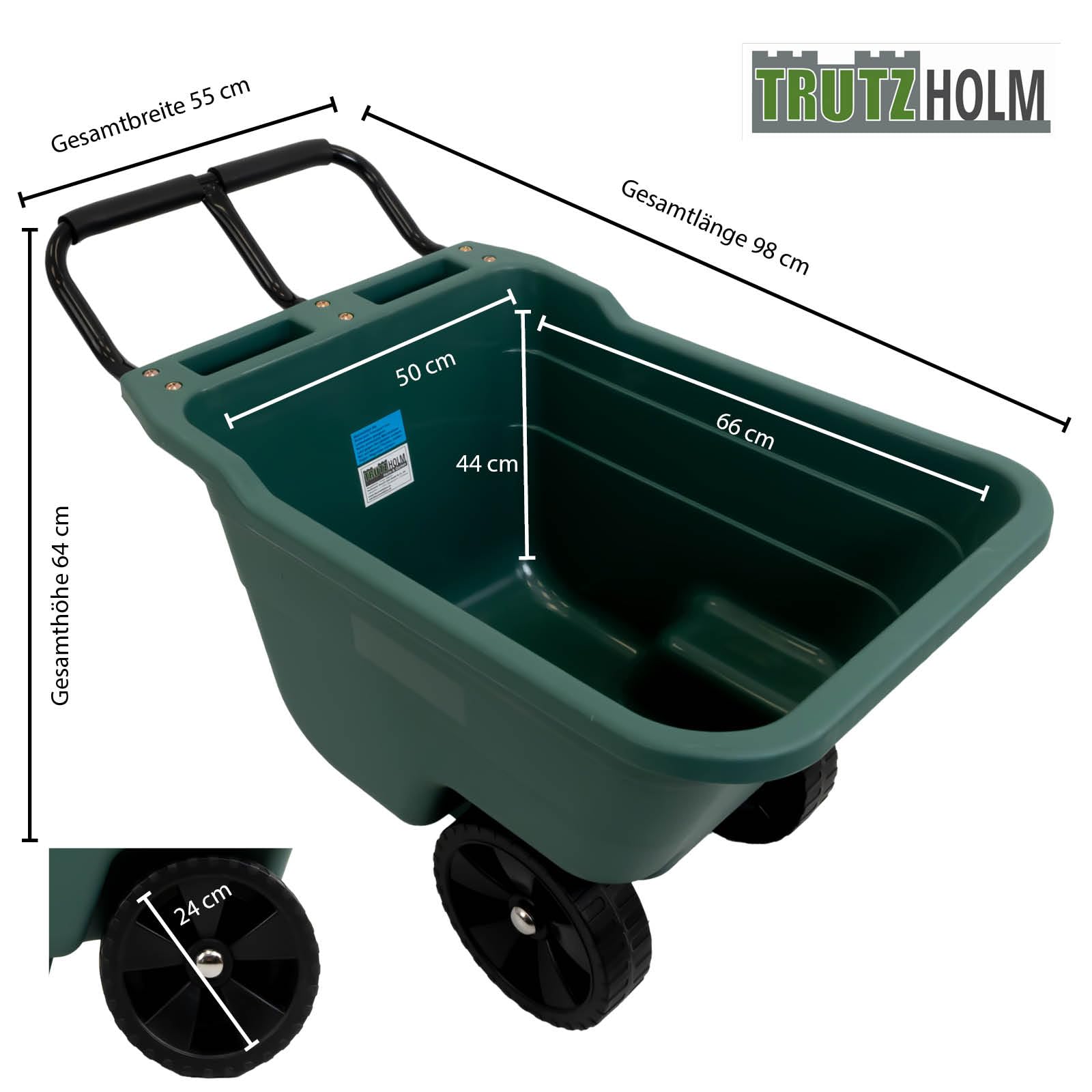 trutzholm-schubkarren-gartenwagen-250-kg-90-l-wanne-gr-n image 2