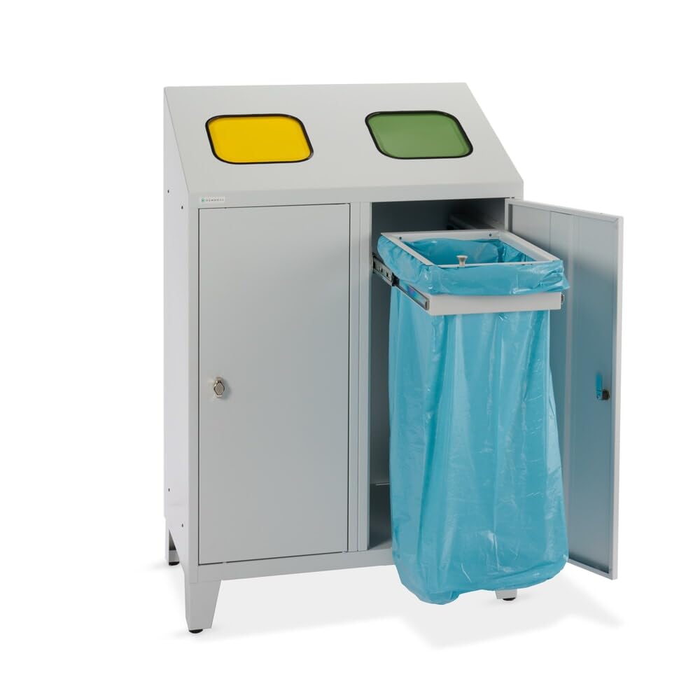 hemmdal-recycling-abfallsammler-2x120-l-stahl-2-einheiten image 3