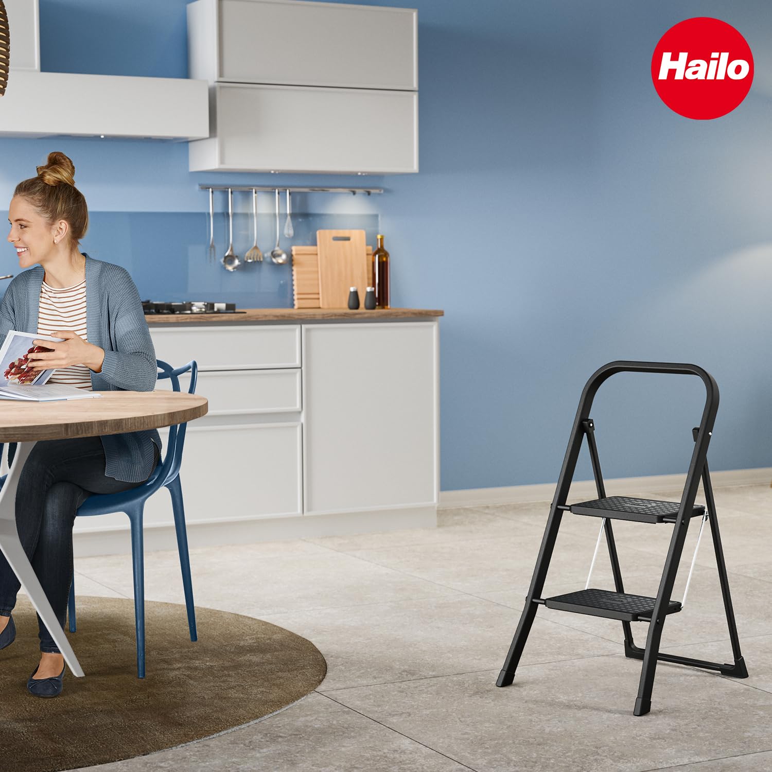 hailo-k44-standardline-klapptritt-2-stufig-schwarz-150-kg image 8