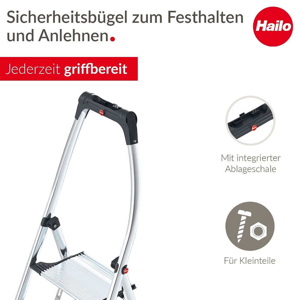 hailo-k100-topline-klapptritt-leiter-2-stufen-silber-150-kg image 2