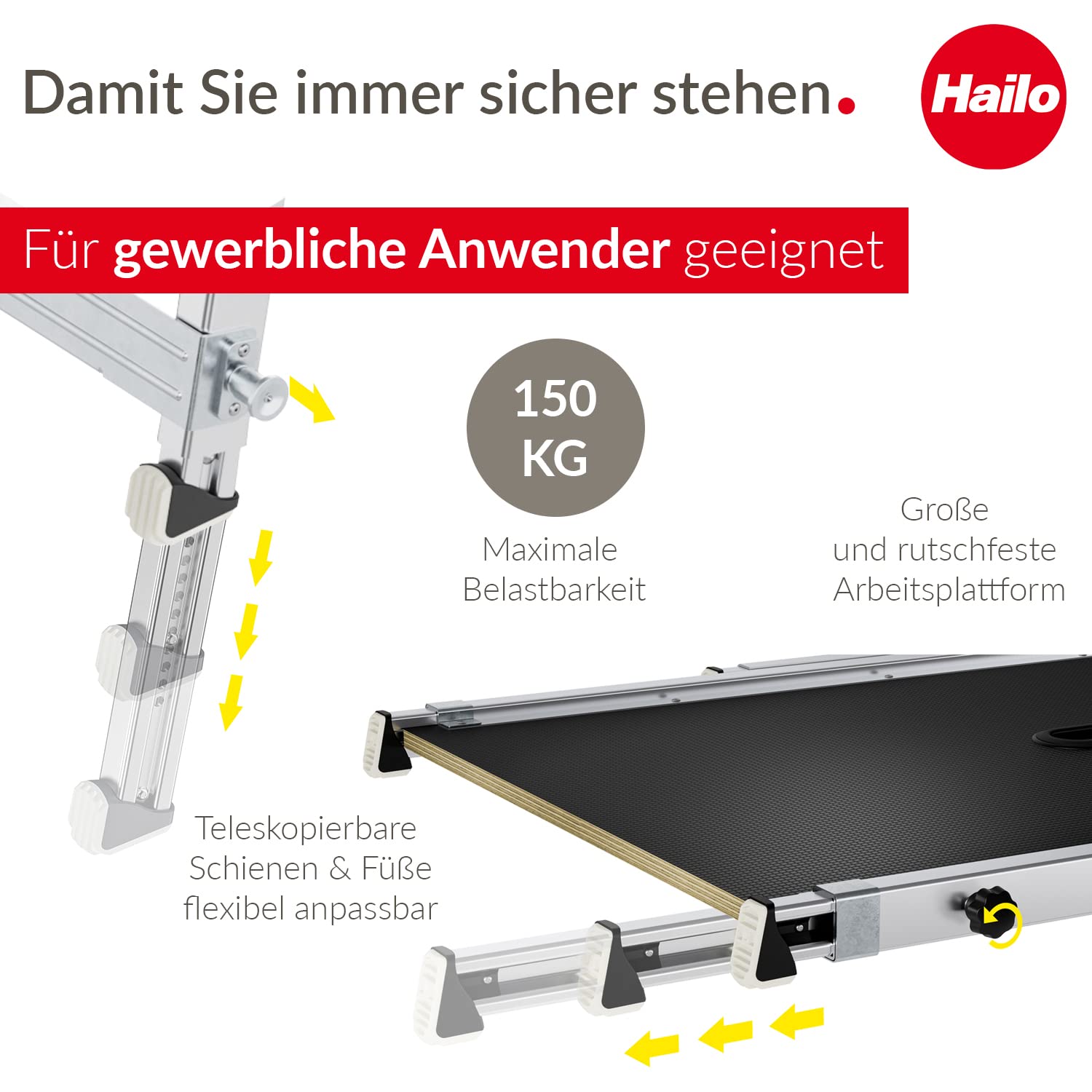 hailo-zubeh-r-tp2-pro-arbeitsplattform-treppenpodest-150-kg-silber image 3