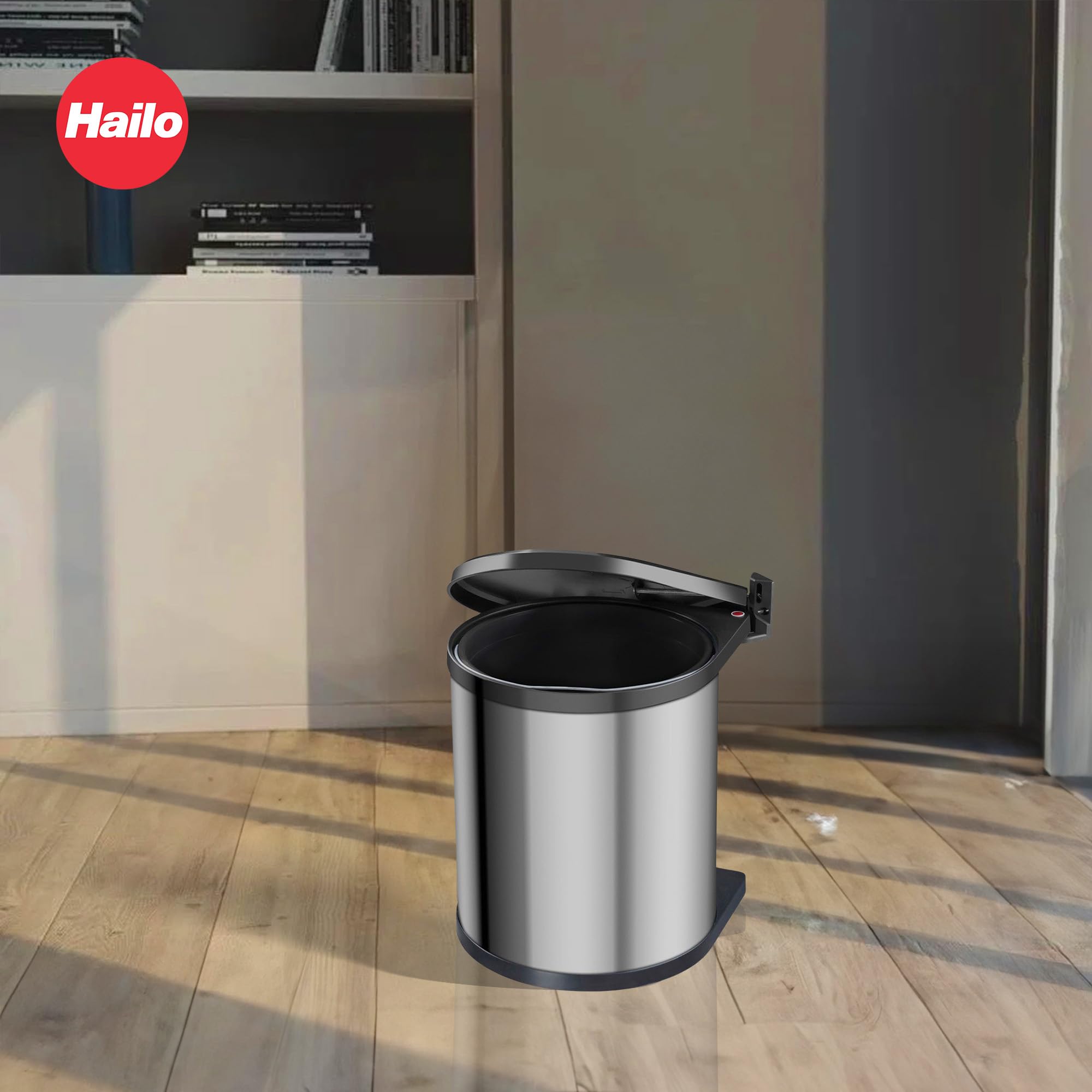 hailo-compactbox-m-einbaum-lleimer-15l-edelstahl-schwarz image 7